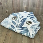 Ronaldecor Linen Leaf Print Sheer Curtains, 63" Length, Blue, Set Of 2 Used. Price: $25.88.