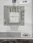Lush Decor Linen Button Farmhouse Curtain Valance 52" Wx 18" Navy White Open. Price: $13.00.