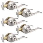 Knobonly 5 Pack Satin Nickel Privacy Door Levers Interior Handles For New. Price: $112.22.