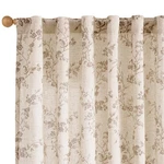 Lazzzy Taupe Floral Linen Curtains 84 Inch Farmhouse Back Tab Drapes ... New. Price: $63.74.