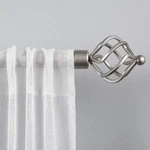 Exclusive Home Torch 1" Curtain Rod And Coordinating Finial Set Matte Silver New. Price: $63.27.