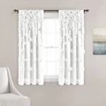 Lush Decor Riley Light Filtering Window Curtain Panel, 54" X 63" - White New. Price: $47.76.