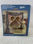 New Set Pair Kirsch Tulip Curtain Swagholders Gold Tone Brass 5470-63 Cooper. Price: $22.00.