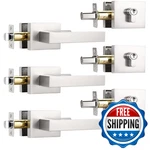 Knobwell 3 Pack Square Door Deadbolt Brushed Nickel Heavy Duty Double New. Price: $134.47.