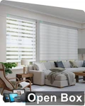 Yoolax GR-09 33"X72" Motorized Zebra Blinds With Remote, White Open. Price: $75.69.