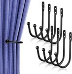 8 Pcs Black Metal Shaped Curtain Pull Backs - Wall Mounted Hooks With New. Price: $15.11.