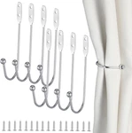 8 Pcs Metal Holdbacks, Tiebacks Wall Mounted Curtains Hooks Deco New. Price: $11.77.