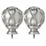 Kamanina Antique Silver Netted Finials For 1" & 7/8" Curtain Rods, M6, 2PACK New. Price: $15.35.