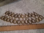 Lot Of (23) Vintage Brass Finish Clip-on Cafe Curtain Drapery Rings Used. Price: $12.80.