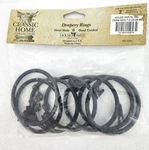 7 Drapery Metal Rings + Clips For 2" Pole Classic Home Collection Soft Black New. Price: $9.28.