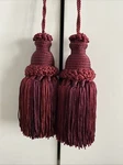 Bombay Set 2 Dress Form Tassels Burgundy Red Skirt Accent Decor Short 5.5 Used. Price: $24.95.