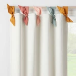 42"W X 84"L Tie Top Embellished Kids' Blackout Window Curtain Panel White New. Price: $12.99.