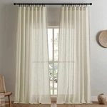 Linen Curtains 52 X 90 Light Filtering Panel Back Tabs Rod Pockets Joydeco New. Price: $74.99.