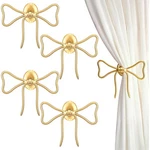 4 Pcs Bow Curtain Holdbacks Gold Metal Tiebacks Mounted Wall... New. Price: $48.07.