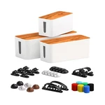 Cable Management Box 3 Pack With 16 Clips Set-large & Medium Small Wo... New. Price: $47.51.