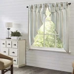Farmhouse 63"X36"X18" Prairie Panel Pair Blue Rod Window Curtains Vhc Brands New. Price: $59.95.