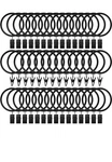 New- 44PCS Farmhouse Vintage Black Curtain Rings With Clips. Price: $8.00.