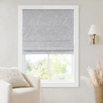 Madison Park Cordless Roman 29"W X 64"H, Total Blackout - Light Grey Slub New. Price: $80.99.