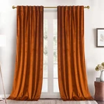 Roslynwood Russet Orange Velvet Curtains 90 Inches - Super Soft Home Decor Ro... New. Price: $87.88.