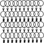 Metal Curtain Rings With Clips, Drapery 1.26 INCH-40PACK, Black New. Price: $12.03.