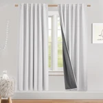 Nicetown Bedroom 100% Blackout Linen 52"W X 72"L (pack Of 2), Greyish White New. Price: $63.12.