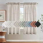 H.versailtex Linen Semi Sheer Curtains, Energy Efficient, Rod Pocket, 52"X54" Pa New. Price: $46.08.