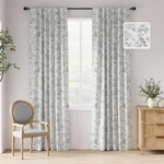 Jinchan 95% Blackout Floral Curtains 84" Gray Thermal Insulated Window Drapes New. Price: $82.30.