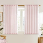 Ryb Home Farmhouse Linen Striped Ruffle Curtains For Bedroom Living Room, Light New. Price: $54.61.