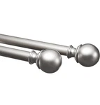 Amazon Basics Adjustable Curtain Rod Set Nickel Finish New Box. Price: $47.99.