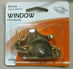 Slide-co Window Hardware, Sash Lock, Brass Plated (171117) Fs New. Price: $10.00.