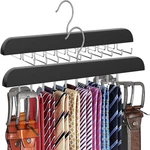 Resovo Upgraded Tie Rack Hanger With 20 Foldable Metal Hooks, Large, Black New. Price: $24.53.