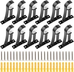 Kakalote Curtain Rod Brackets, Set Of 12, Aluminium Alloy, Wall & Ceiling Mount, New. Price: $22.19.