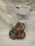 Kirsch Wood Ring 1 3/8" Brown Oak With Gold Metal Clips New 5602EG820. Price: $18.00.