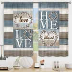 Blue Floral Flower Sweet Love Home Kitchen Curtains, Farmhouse Country Vintag... New. Price: $29.41.