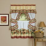 Achim Printed Cottage Window Curtain Set - 57 Inch Width, 36 Length Black New. Price: $45.61.