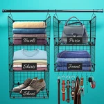 5-TIER Hanging Closet Organizer With Hooks & Name Plates Black Storage Solutio New. Price: $69.99.