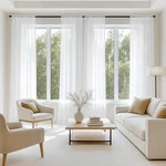 White Sheer Curtains 84 Inches Long Panels Set Light Filtering Rod Pocket New. Price: $20.94.