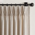 Drapenova Natural Beige Pinch Pleated Semi Sheer Curtains Textured Linen Blended New. Price: $108.69.