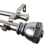 1" Delaney Double Curtain Rod 28-48" Satin Nickel New. Price: $30.87.
