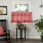 Farmhouse 24"X36" Tier Pair Red Rod Pocket Kitchen Window Curtains Vhc Brands New. Price: $45.10.