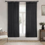 Olepangi Pinch Pleated Black Linen Curtains 72 Inches Long For Living Room New. Price: $62.99.