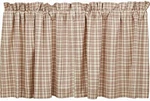 24" Cream Red Green Plaid Cafe Curtains Tacoma Window Tier Set Cotton Lined New. Price: $44.95.