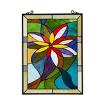 Chloe Lighting Colorful Daisy Tiffany-style Floral Window Panel 24" Height New. Price: $115.24.