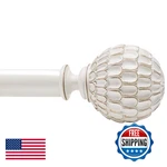 Ycolnaefllr Vintage White Curtain Rod For Windows 66 To 120 1-INCH New. Price: $48.83.