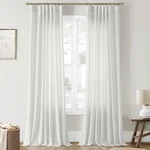 Joywell Hook Belt Linen Semi Sheer Curtains 63 Inches Length Rod Pocket Top New. Price: $58.47.