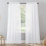 No. 918 Erica Crushed Sheer Voile Rod Pocket Curtain Panel, 51" X 84", White New. Price: $20.99.