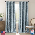 Jinchan Blackout Floral Curtains For Bedroom 96 Inches Long White Blue Printe New. Price: $74.12.