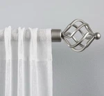Exclusive Home Torch 1" Curtain Rod Coordinating Finial Set Matte Silver 36 -72 Open. Price: $15.00.