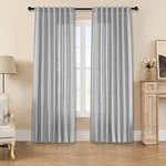 Linen Curtains 52 X 96 Light Filtering Rod Pocket Ebony Grey Joydeco Living New. Price: $89.99.