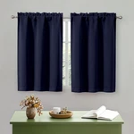 2 Pcs Navy Blue Kitchen Curtains Inch Length Short Blackout Small 30"WX36"L New. Price: $15.99.